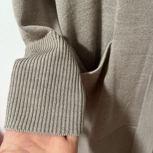 Nordstrom Women's Merino Wool Blend Cardigan XS Taupe Open Front Cozy Sweater - Picture 4 of 6